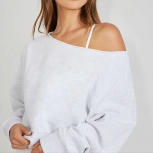 Garage off shoulder soft Terry sweatshirt